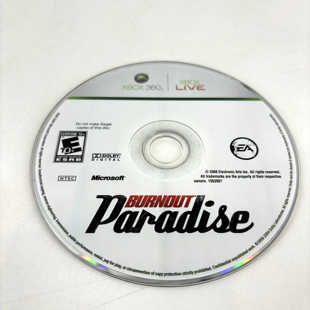 Burnout‎ Paradise Xbox 360 Complete w/ Manual